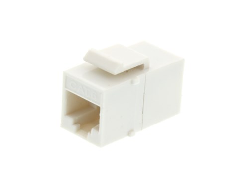 RJ45 Cat 6 Keystone Jack - Pass Through Panel Mount - White