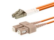 10 meter multimode duplex fiber optic patch cable LC to SC 50/125
