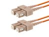 1 meter multimode duplex fiber optic patch cable with SC to SC connectors