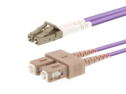 4m Multimode Duplex OM4 Fiber Optic Patch Cable (50/125) - LC to SC