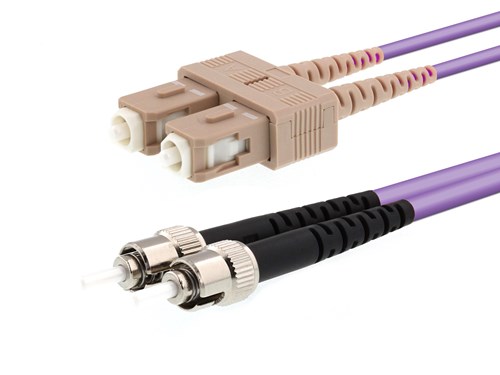 10m Multimode Duplex OM4 Fiber Optic Patch Cable (50/125) - SC to ST