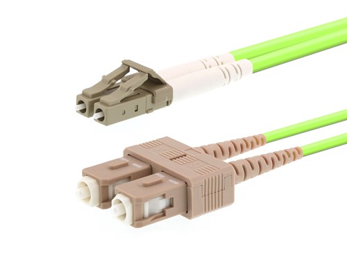 10m OM5 Wideband Multimode Duplex Fiber Optic Patch Cable (50/125) - LC to SC