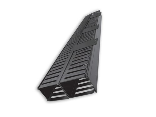 6Ft Floor Encl Vertical Cable Mgr, Duct W/Cover, 50 Cables Per Side, Black