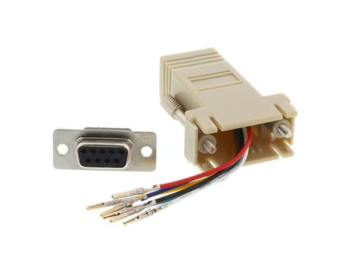 Modular Adapter Kit - DB9 Female to RJ11 / RJ12 - Beige