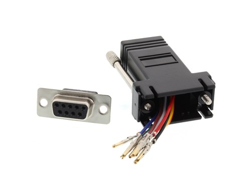 Modular Adapter Kit - DB9 Female to RJ45 - Black