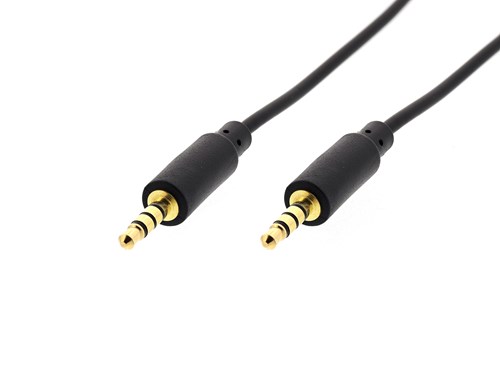 Slim AUX Stereo Audio Cable w/ Microphone Support - 6 FT