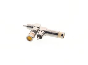 Picture of Compression RCA Connectors, RG59 Plenum, Right Angle, Male, Single Piece