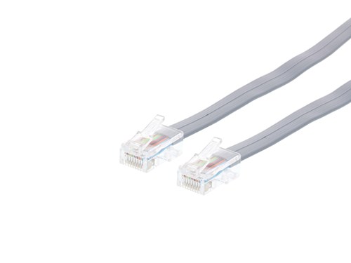 RJ45 8 Conductor Straight Wired Modular Telephone Cable - 7 FT