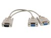 VGA splitter cable with DB15 male connector to dual DB15 female connectors