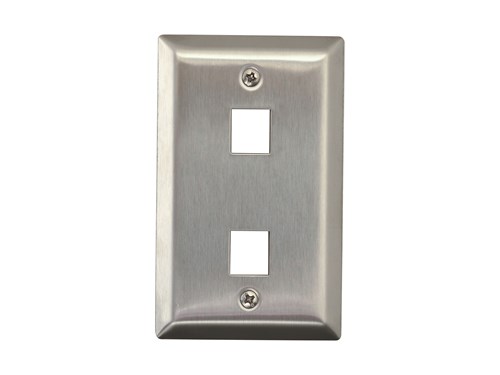 2 Port Stainless Steel Keystone Faceplate