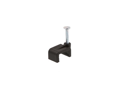 10mm Black Flat Nail Cable Clip - 100 Pack