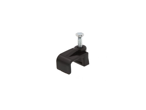 8.5mm Black Flat Nail Cable Clip - 100 Pack
