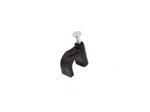 8mm Black Round Nail Cable Clip - 100 Pack