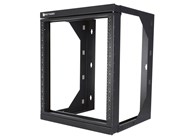 12U adjustable depth open frame swing out wall mount rack