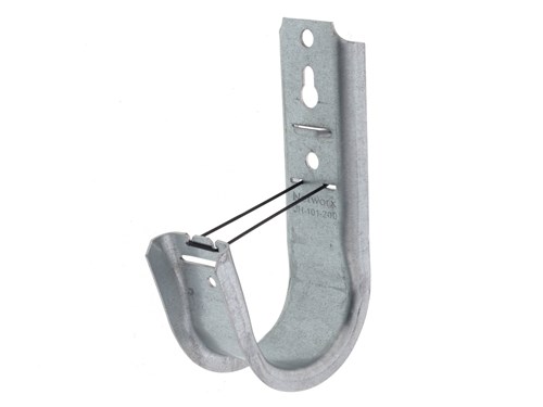 2 Inch J-Hook Cable Support - Standard Mount, Galvanized, 25 Pack
