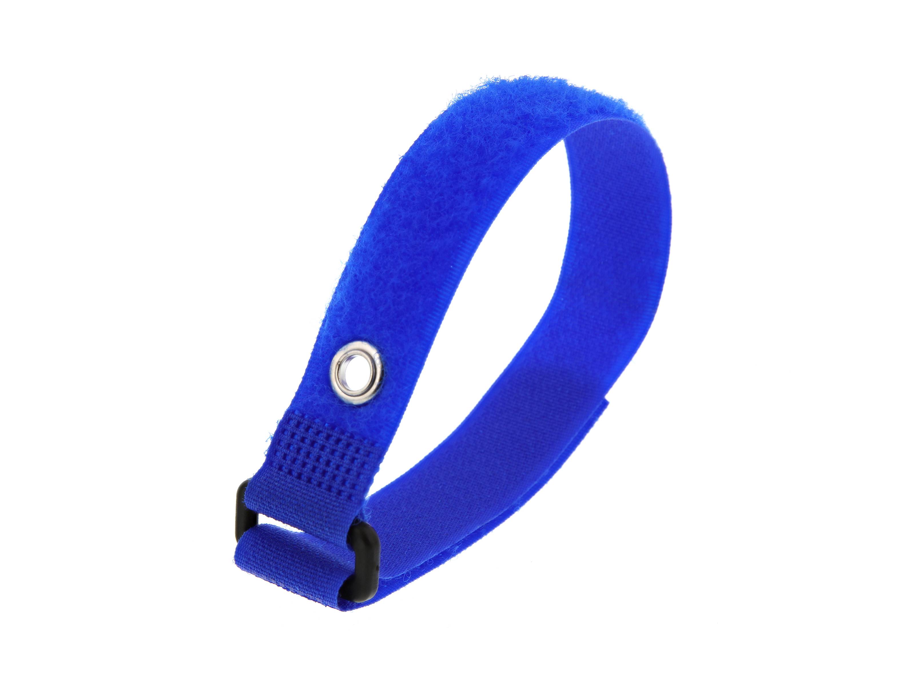 12 Inch Blue Cinch Strap with Eyelet - 5 Pack | Computer Cable Store