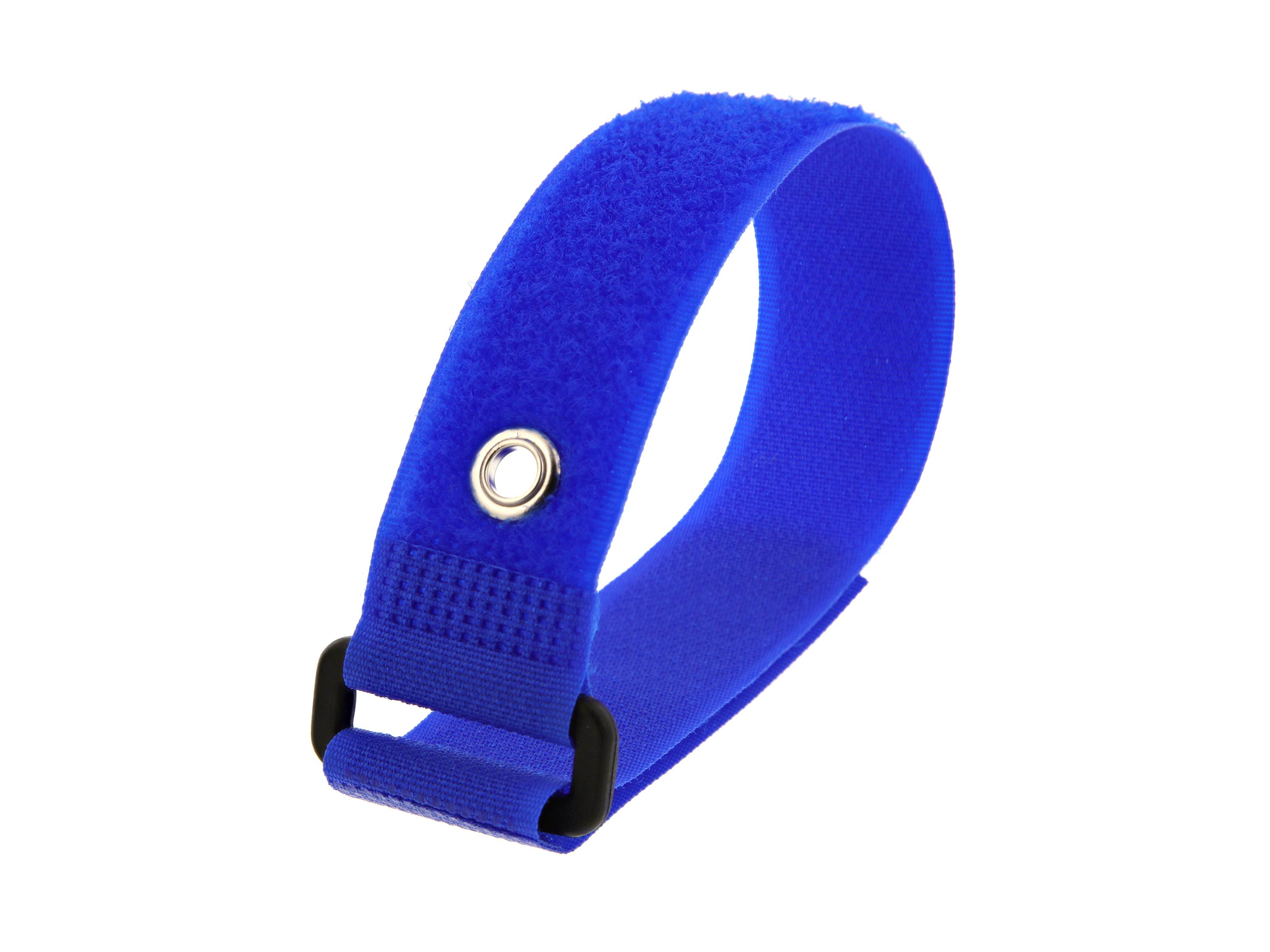 12 x 1 Inch Blue Cinch Strap with Eyelet - 5 Pack | Computer Cable Store