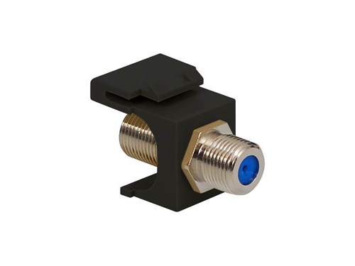 Coaxial Keystone Jack - F-type Nickel Plated - 3 Ghz - Black
