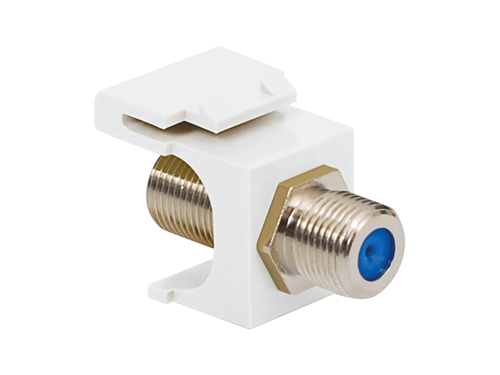 Coaxial Keystone Jack - F-type Nickel Plated - 3 Ghz - White