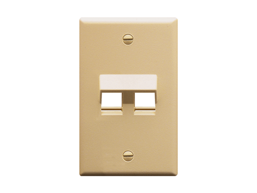 Faceplate Angled 1-gang 2-port Ivory