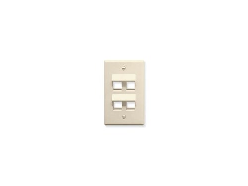 Faceplate Angled 1-gang 4-port Almond