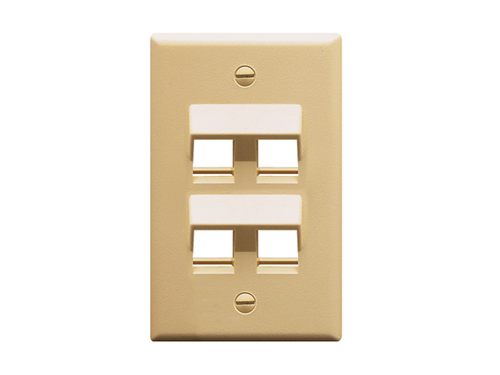 Faceplate Angled 1-gang 4-port Ivory