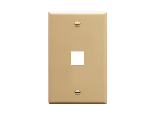 Faceplate Flat 1-gang 1-port Ivory