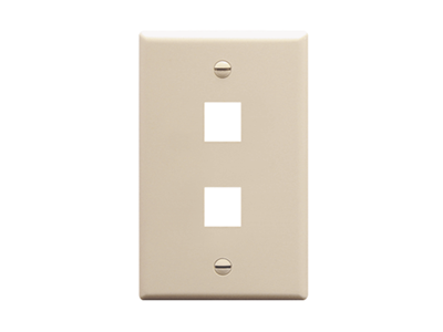 Picture of Faceplate Flat 1-gang 2-port Almond