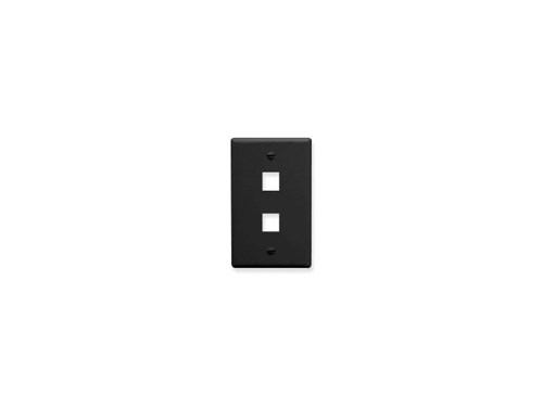 Faceplate Flat 1-gang 2-port Black