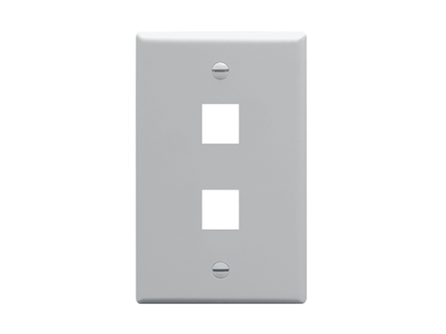 Faceplate Flat 1-gang 2-port Gray