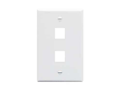 Faceplate Flat 1-gang 2-port White