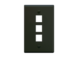 Picture of Faceplate Flat 1-gang 3-port Black