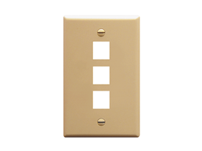 Picture of Faceplate Flat 1-gang 3-port Ivory