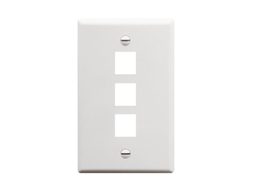 Faceplate Flat 1-gang 3-port White