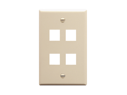 Faceplate Flat 1-gang 4-port Almond
