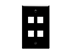 Picture of Faceplate Flat 1-gang 4-port Black - 0 of 1