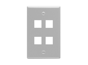 Picture of Faceplate Flat 1-gang 4-port Gray