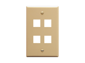 Picture of Faceplate Flat 1-gang 4-port Ivory