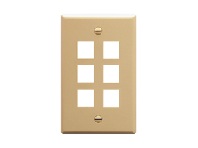 Picture of Faceplate Flat 1-gang 6-port Ivory