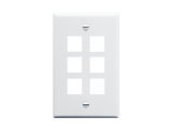 Picture of Faceplate Flat 1-gang 6-port White