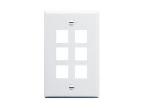 Picture of Faceplate Flat 1-gang 6-port White