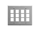 Picture of Faceplate Flat 2-gang 12-port Gray