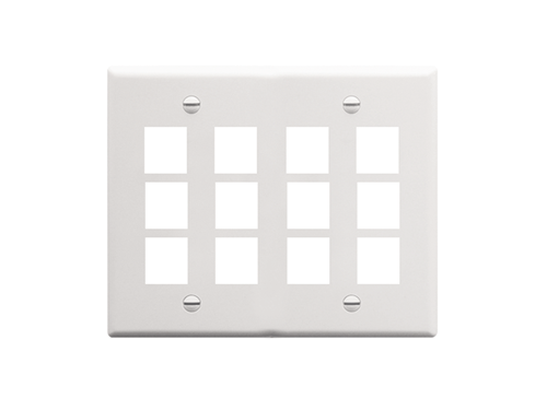 Faceplate Flat 2-gang 12-port White