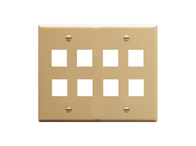 Picture of Faceplate Flat 2-gang 8-port Ivory