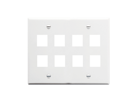 Picture of Faceplate Flat 2-gang 8-port White