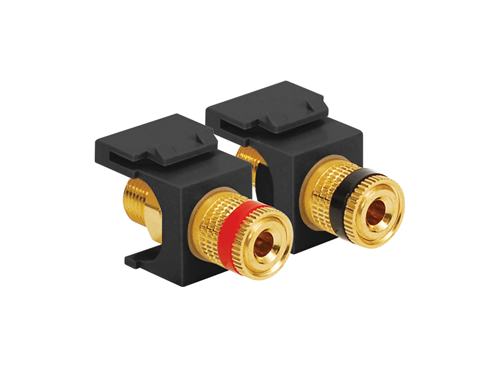 Gold Plated Binding Post Pair  - 1 Red 1 Black - Black