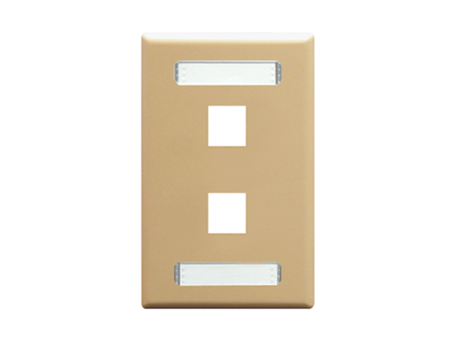 Blank Faceplate Id 1-gang 2-port Ivory