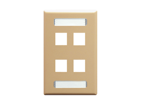 Picture of Blank Faceplate Id 1-gang 4-port Ivory