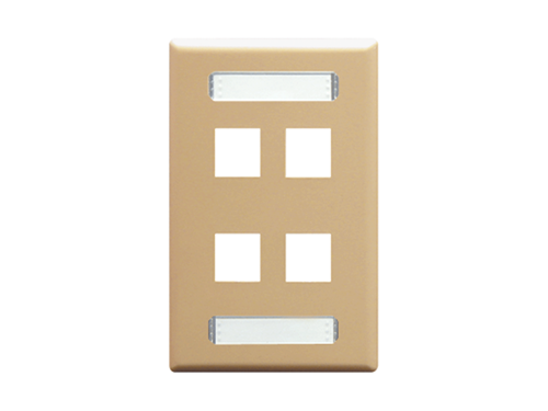 Blank Faceplate Id 1-gang 4-port Ivory