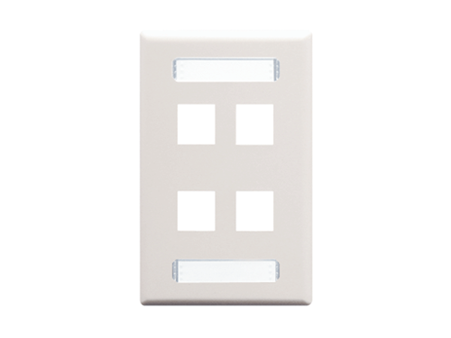 Blank Faceplate Id 1-gang 4-port White
